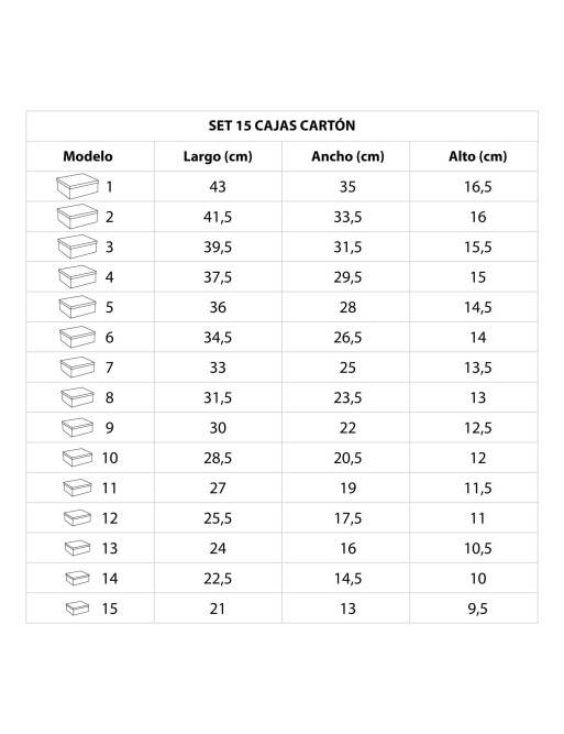 SET OF 15 CARDBOARD BOXES LOVE MODEL SET OF 15 CARDBOARD BOXES LOVE MODEL