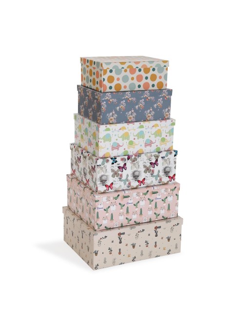 SIX DIFFERENT BOXES IN SIZE DECORATION MODEL