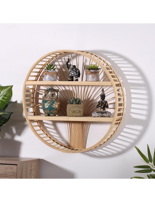ÉTAGÈRE RONDE EN BAMBOU MODÈLE ARBRE