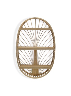 ESTANTERIA REDONDA DE BAMBÚ MODELO ARBOL 59x38x13 CM