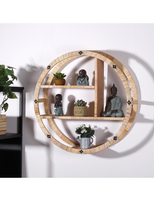 ÉTAGÈRE RONDE EN ROTIN MODÈLE 59x59x16 CM ÉTAGÈRE RONDE EN ROTIN MODÈLE 59x59x16 CM