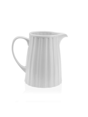 LECHERA BLANCA DE PORCELANA CAPACIDAD 370 ML MODELO LINEAS
