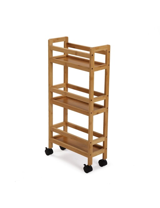 CHARIOT DE SALLE DE BAIN AVEC 3 ÉTAGÈRES ET ROUES MODÈLE MDF