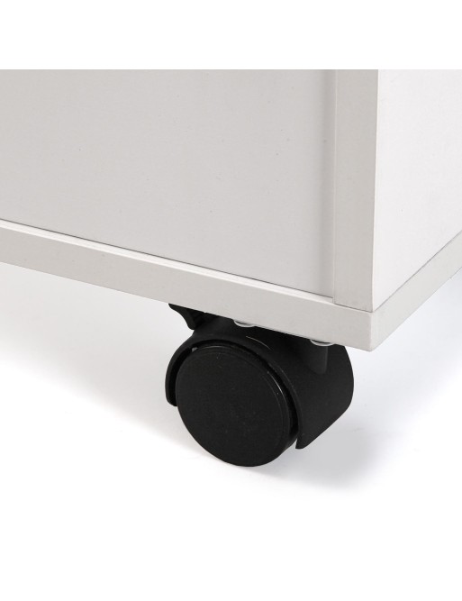 CHARIOT DE SALLE DE BAIN AVEC 3 ÉTAGÈRES ET ROUES MODÈLE MDF BLANC