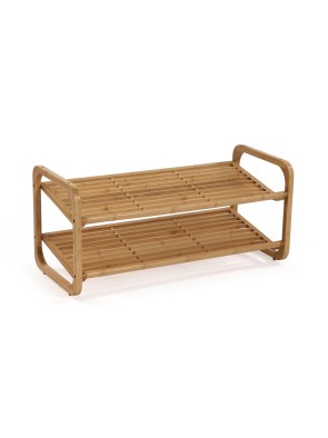 SHOE RACK WITH 2 SHOE SHELVES BAMBOO MODEL