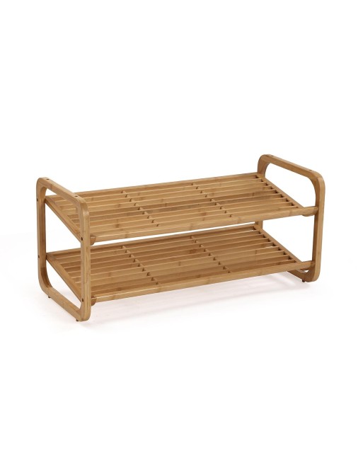 SHOE RACK WITH 2 SHOE SHELVES BAMBOO MODEL
