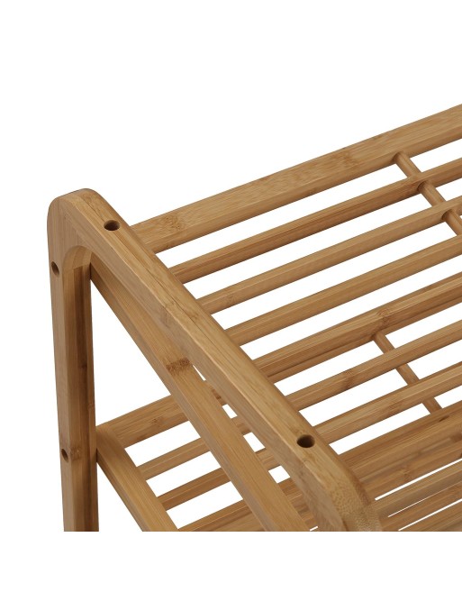 SHOE RACK WITH 2 SHOE SHELVES BAMBOO MODEL