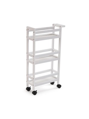 CART WITH 3 SHELVES AND WHEELS WHITE SAFATA MODEL