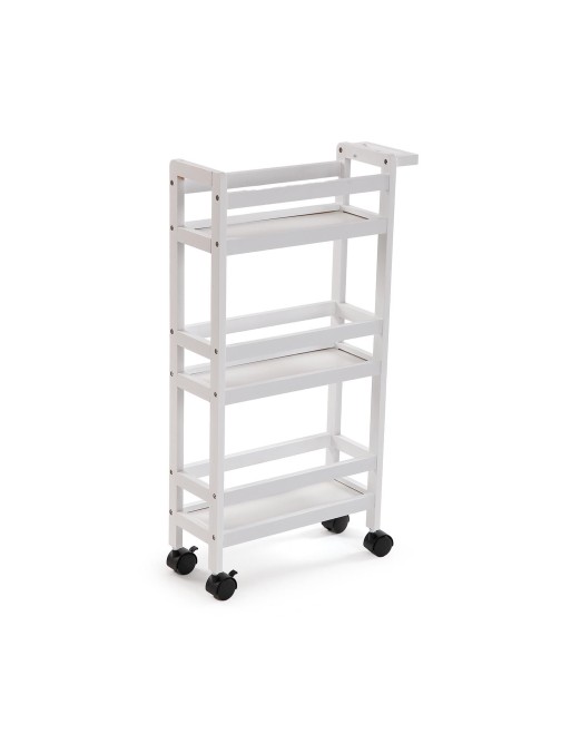 CHARIOT AVEC 3 ÉTAGÈRES ET ROUES MODÈLE SAFATA BLANC CHARIOT AVEC 3 ÉTAGÈRES ET ROUES MODÈLE SAFATA BLANC
