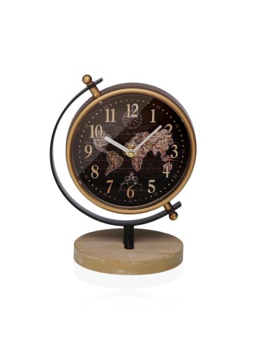 DARK GOLD MAP MODEL TABLE CLOCK