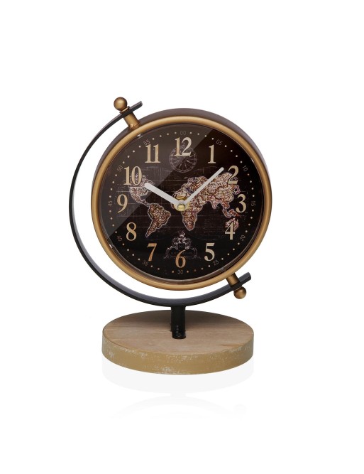 DARK GOLD MAP MODEL TABLE CLOCK