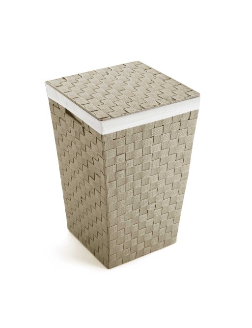 WÄSCHEKORB FÜR SCHMUTZIGE WÄSCHE BEIGE TEXTILMODELL