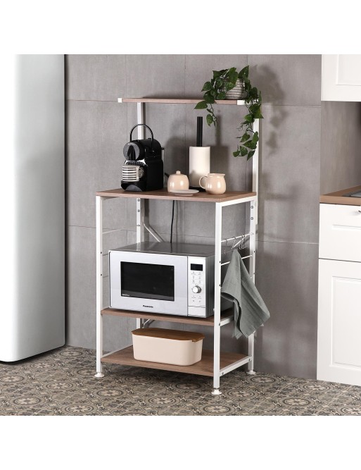 ÉTAGÈRE EN MÉTAL BLANC AVEC ÉTAGÈRES EN BOIS ET CINTRES MICRO MODÈLE ÉTAGÈRE EN MÉTAL BLANC AVEC ÉTAGÈRES EN BOIS ET CINTRES MICRO MODÈLE