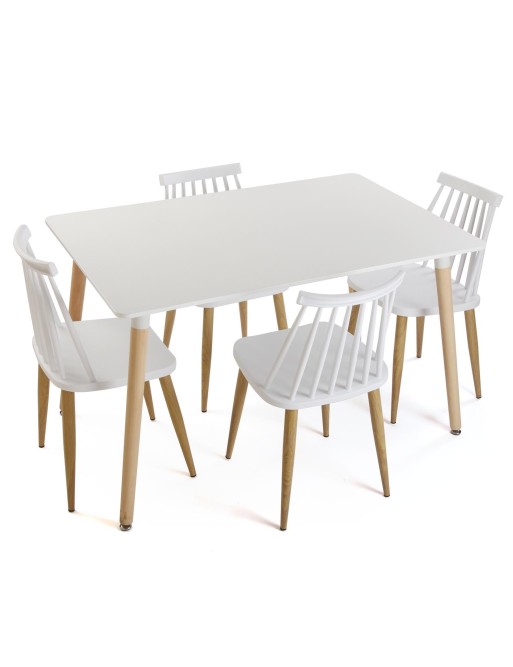 KITCHEN TABLE WITH WHITE TOP AND WOODEN LEGS