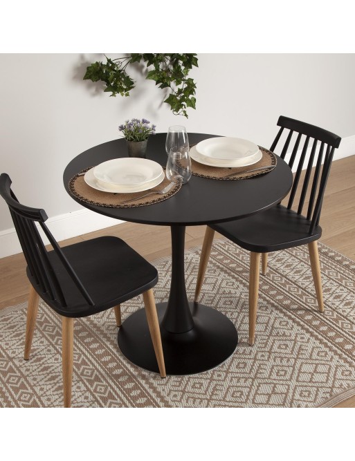 MESA DE COCINA NEGRA MODELO SETA