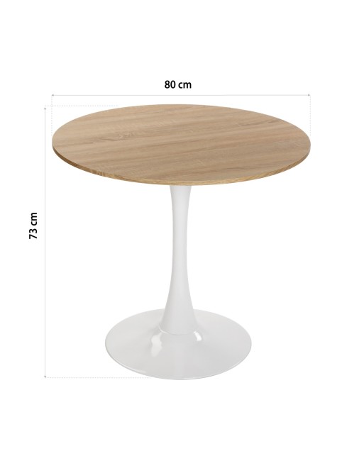 KITCHEN TABLE IN WHITE AND NATURAL WOOD MODEL MUSHROOM MODEL