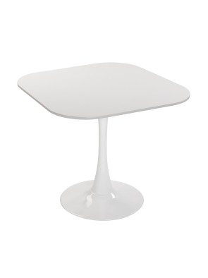 TABLE DE CUISINE CARRÉE BLANCHE EN BOIS ET MÉTAL MODÈLE SETA