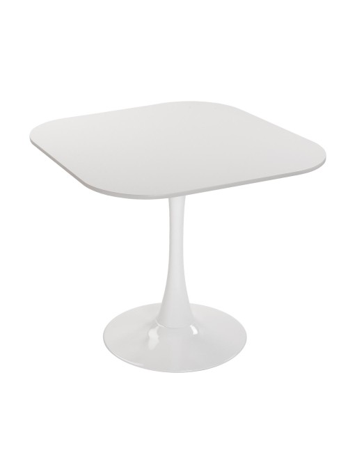 TABLE DE CUISINE CARRÉE BLANCHE EN BOIS ET MÉTAL MODÈLE SETA