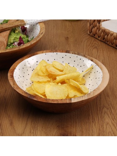 HOLZSCHALE MIT GLASIERTEM FINISH MODELLNEBEL 24 CM