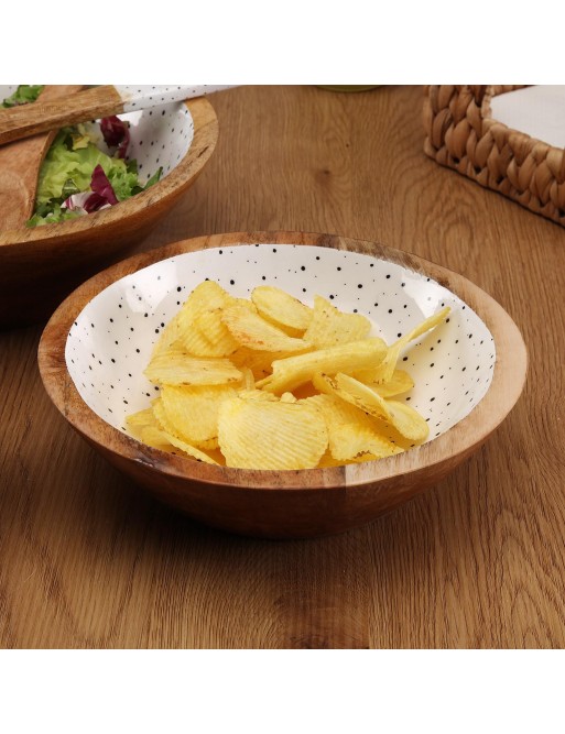 WOODEN BOWL WITH GLAZED FINISH MODEL NEBULA 24 CM