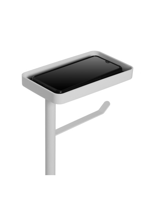 TOILET PAPER HOLDER WITH WHITE TOILET BRUSH HOLDER MODEL FLUIRE