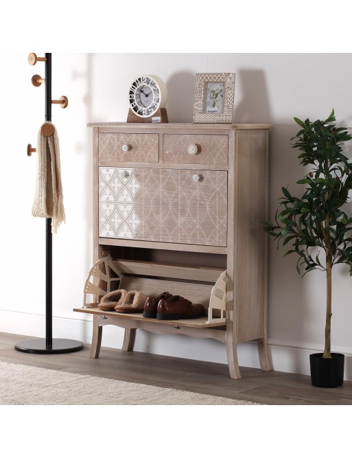 HORLOGE DE TABLE EN MÉTAL BLANC MODÈLE HOTEL NEW YORK 20 CM