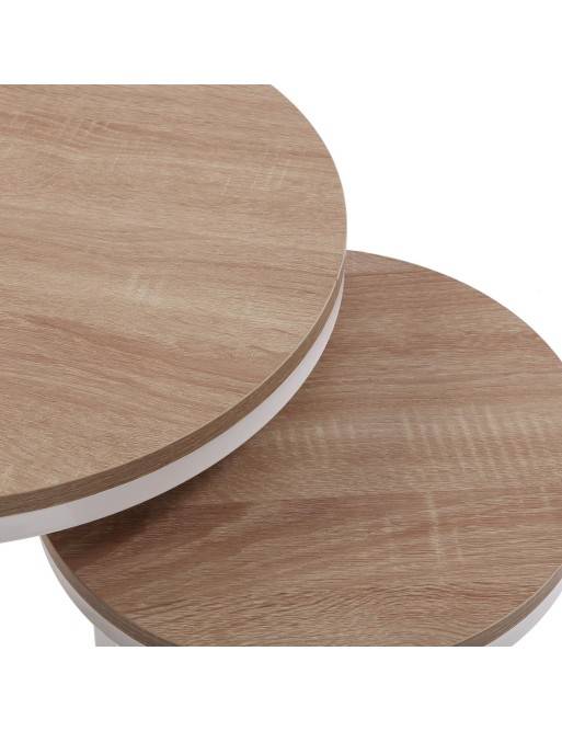 ENSEMBLE DE DEUX TABLES D’APPOINT MODÈLE VIGO BLANC ENSEMBLE DE DEUX TABLES D’APPOINT MODÈLE VIGO BLANC