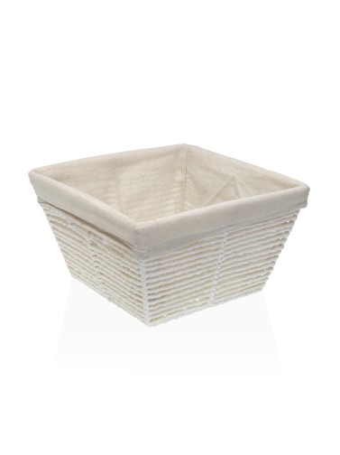 CESTA CUADRADA BLANCA MODELO HEBRA