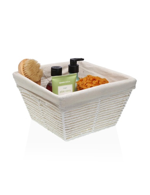 CESTA CUADRADA BLANCA MODELO HEBRA