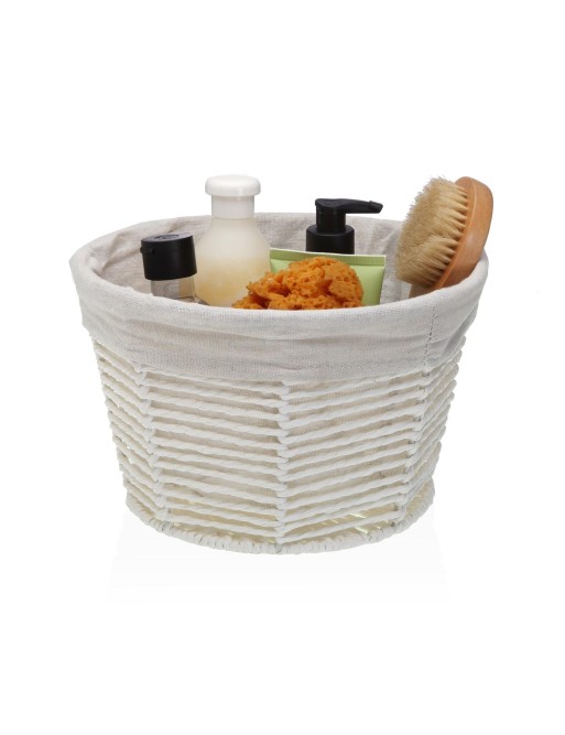 CESTA REDONDA BLANCA MODELO HEBRA