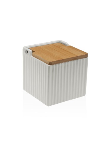 SQUARE WHITE SALT SHAKER MODEL STRIPED