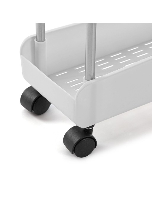 CARRO METALICO CON 3 ESTANTES BLANCO