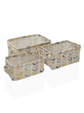 SETS DE 3 CESTAS RECTANGULARES MODELO FLORI