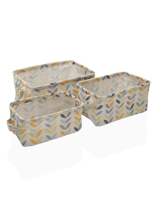 SETS DE 3 CESTAS RECTANGULARES MODELO FLORI