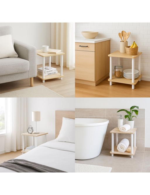 MUEBLE DE BAÑO CON 2 ESTANTES MODELO HAYA BLANCA MUEBLE DE BAÑO CON 2 ESTANTES MODELO HAYA BLANCA