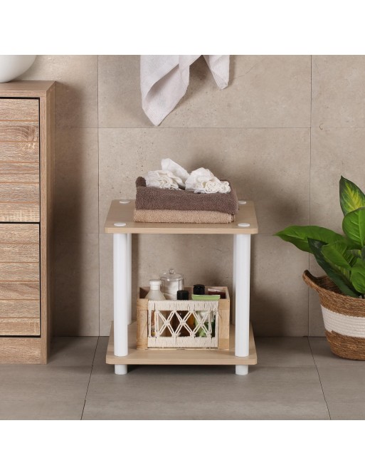 MUEBLE DE BAÑO CON 2 ESTANTES MODELO HAYA BLANCA MUEBLE DE BAÑO CON 2 ESTANTES MODELO HAYA BLANCA