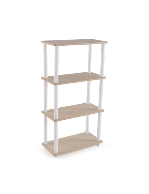 MEUBLE DE SALLE DE BAIN AVEC 4 ÉTAGÈRES MODÈLE BEECH WHITE