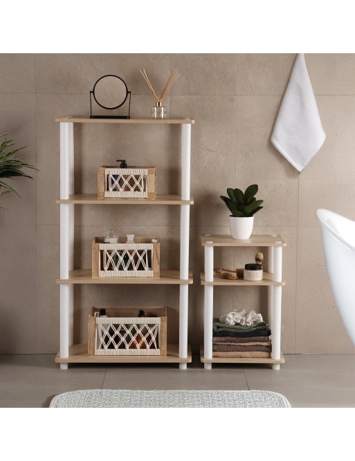MUEBLE DE BAÑO CON 4 ESTANTES MODELO HAYA BLANCA