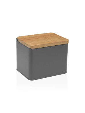 METAL SALT SHAKER WITH WOODEN LID MODEL BAMBOO