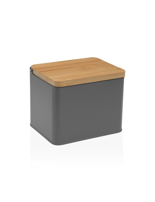 SALERO METÁLICO CON TAPA DE MADERA MODELO BAMBÚ