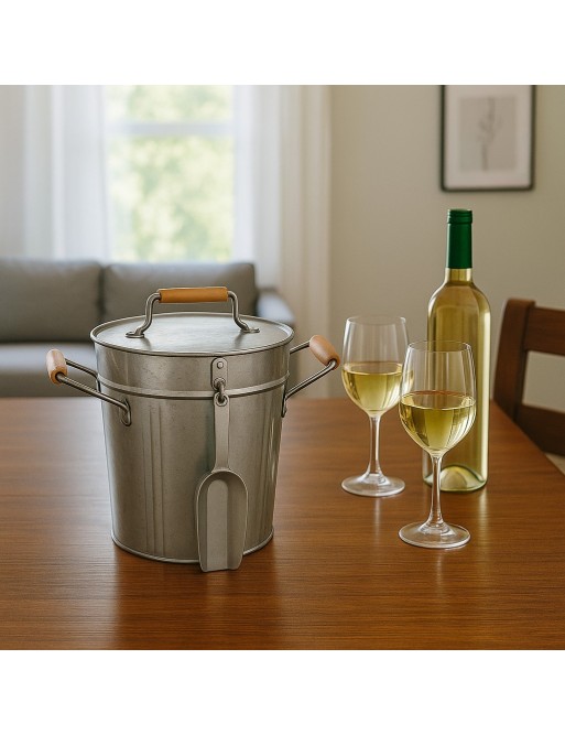 CUBO PARA HIELO CON TAPA Y CUCHARA MODELO TOSI