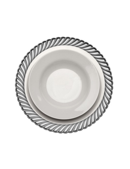 SILVER ROUND PLATE UNDER THE ASPA MODEL SILVER ROUND PLATE UNDER THE ASPA MODEL