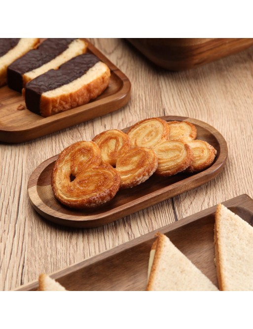 PLAT DE SERVICE EN BOIS D’ACACIA MODÈLE DE FORME OVALE