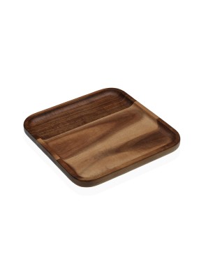 PLATO DE MADERA DE ACACIA MODELO 20x20x1,3 CM