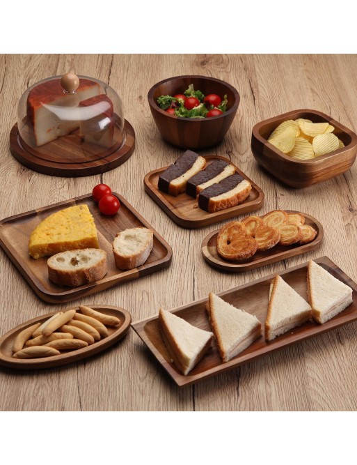 ACACIA WOOD PLATE MODEL 20x20x1.3 CM