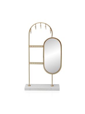 BOÎTE À BIJOUX EN MÉTAL DORÉ AVEC MIROIR MODÈLE NOLIA