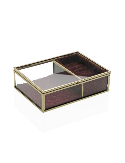 GLASS AND GOLD METAL JEWELRY BOX 18x13CM GLASS AND GOLD METAL JEWELRY BOX 18x13CM