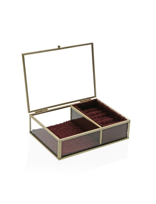 SCHMUCKSCHATULLE AUS GLAS UND GOLD AUS METALL 18x13CM SCHMUCKSCHATULLE AUS GLAS UND GOLD AUS METALL 18x13CM