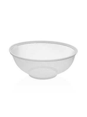 WHITE METAL FRUIT BOWL 28CM