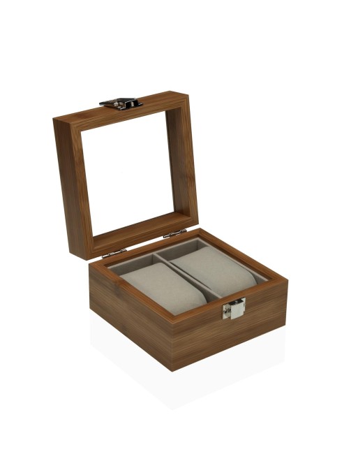 CAJA DE MADERA PARA 2 RELOJES MODELO CIRO